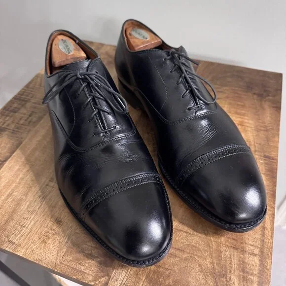 Alden 901 Black Leather Cap Toe Brogue Dress Shoes sz 13D - Picture 1 of 10